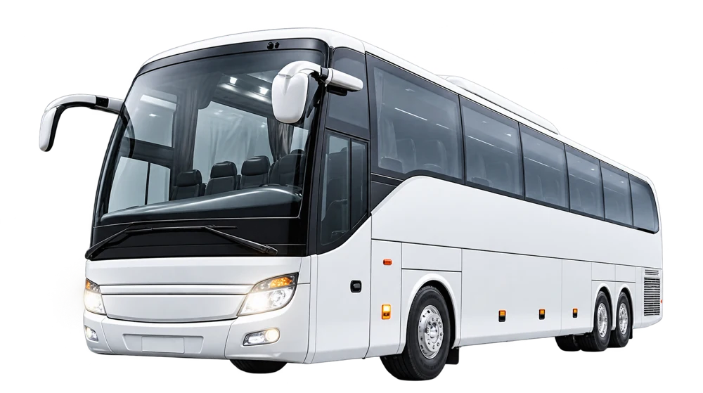 White travel coach bus