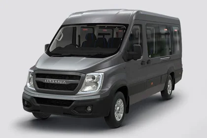 Urbania · front view vehicle shown for GR Tours and Travels rental enquiries