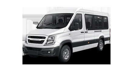 Urbania · group travel vehicle shown for GR Tours and Travels rental enquiries